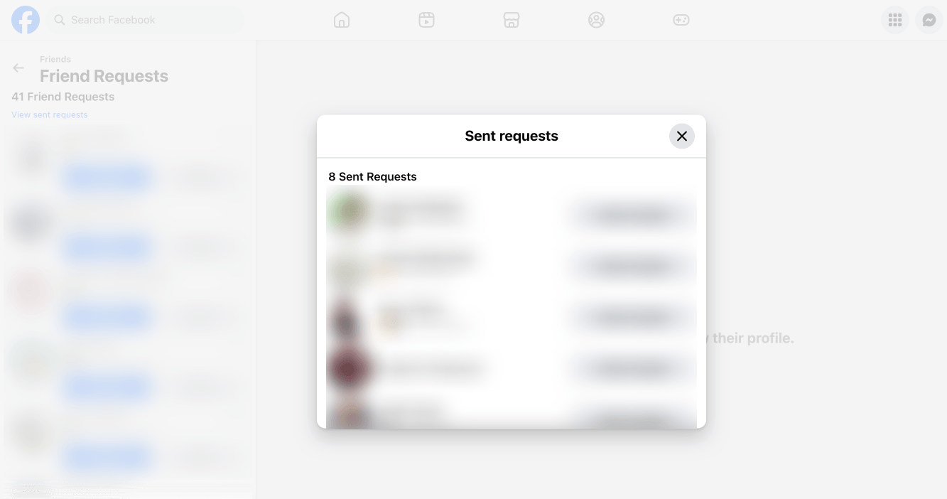 View Sent Requests on Facebook