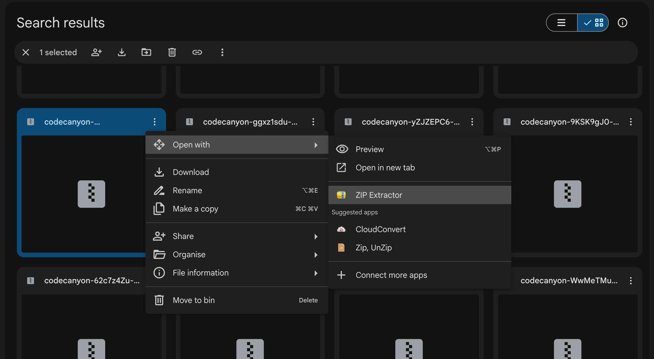Extract ZIP Files in Google Drive Screenshot