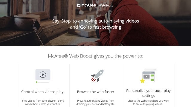 McAfee Web Boost: Stop Auto-playing Videos