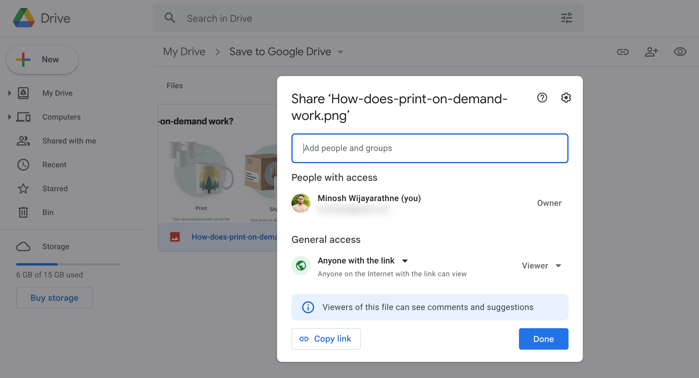 Sharing Google Drive files with Others