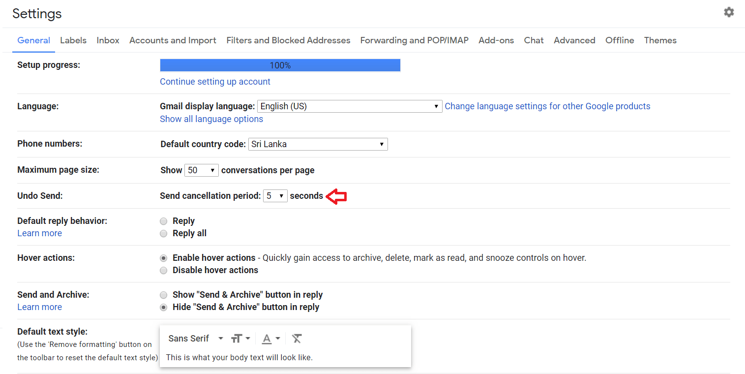 Unsend an email in Gmail