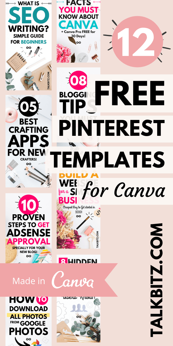 12 Free Pinterest Templates for Canva (Fully Customizable) TalkBitz