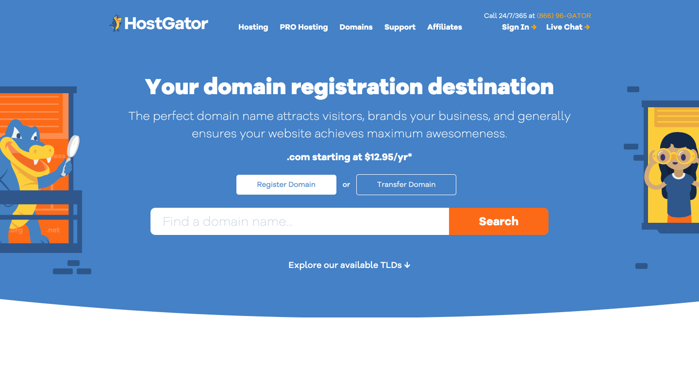 HostGator Domain pricing list