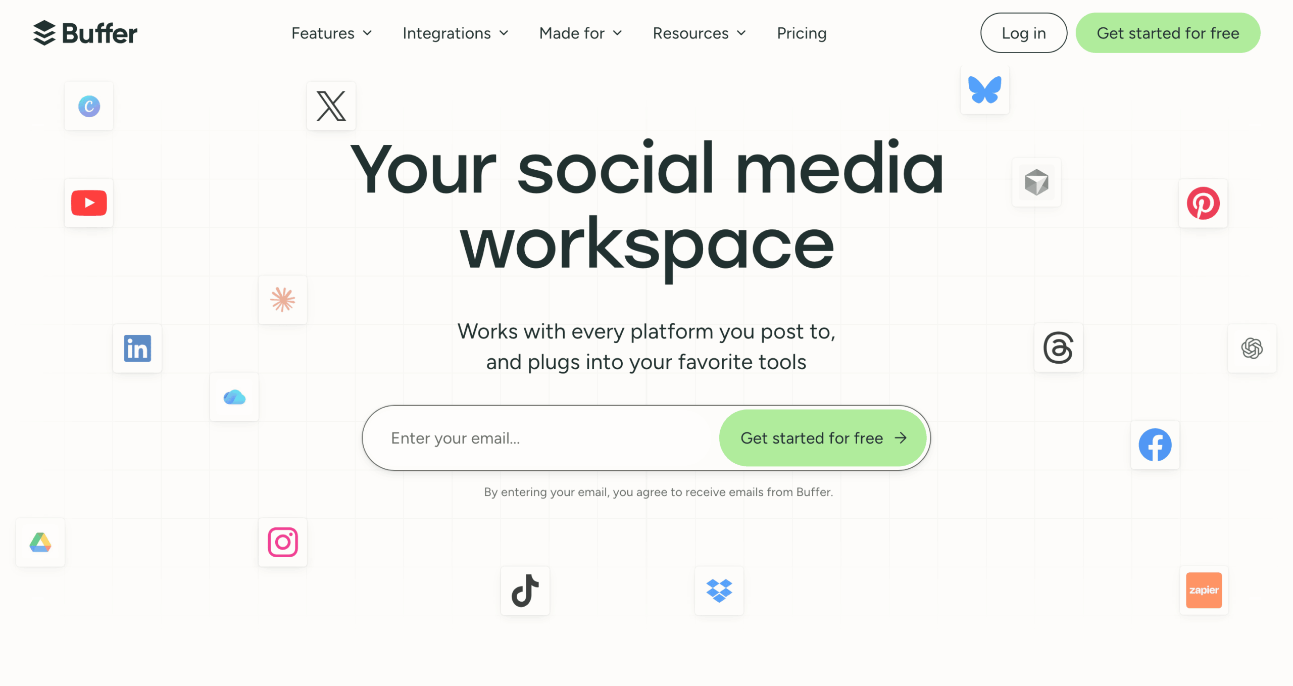 Buffer social media scheduling tool for small businesses