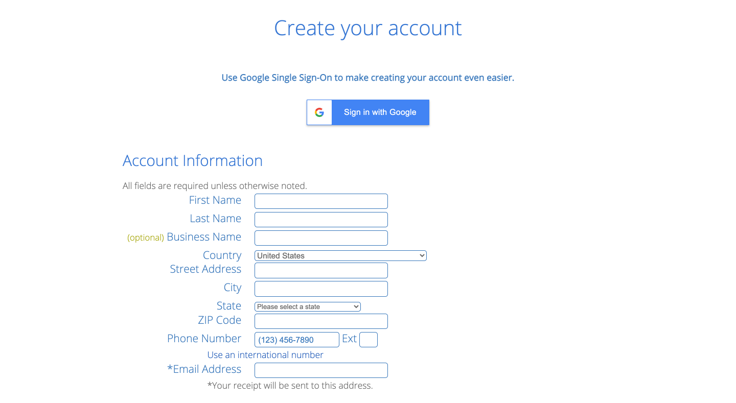 Create a account on Bluehost