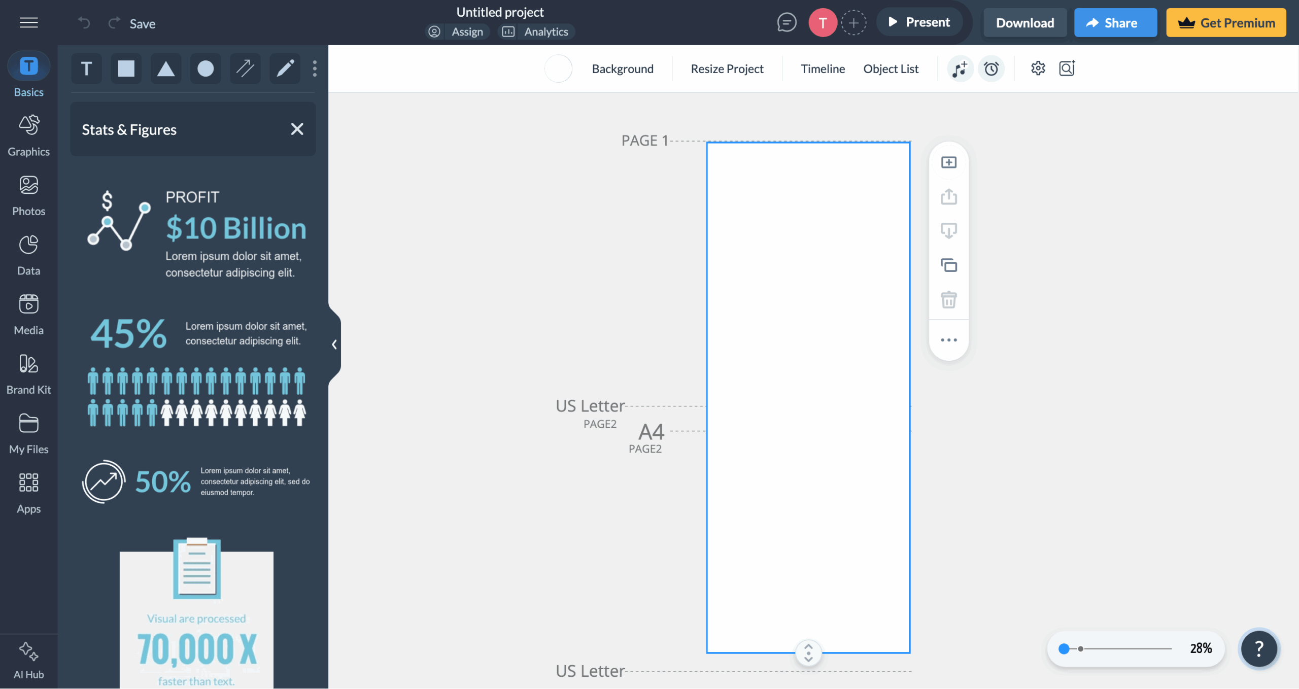 Visme editor screenshot
