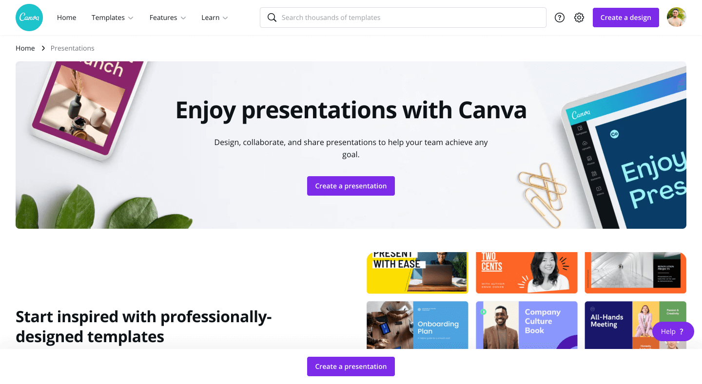 Best Online Presentation Tools: Presentations with Canva