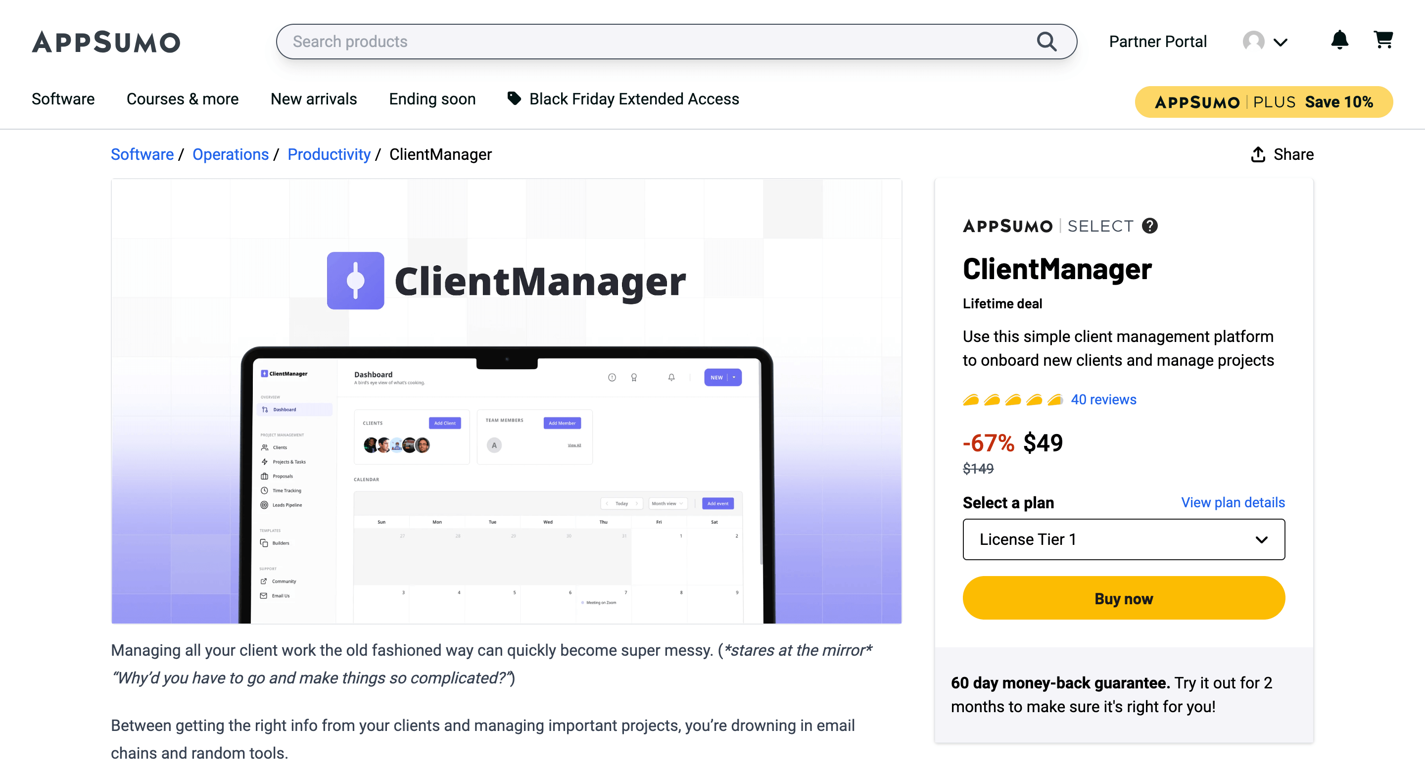 ClientManager Appsumo deal