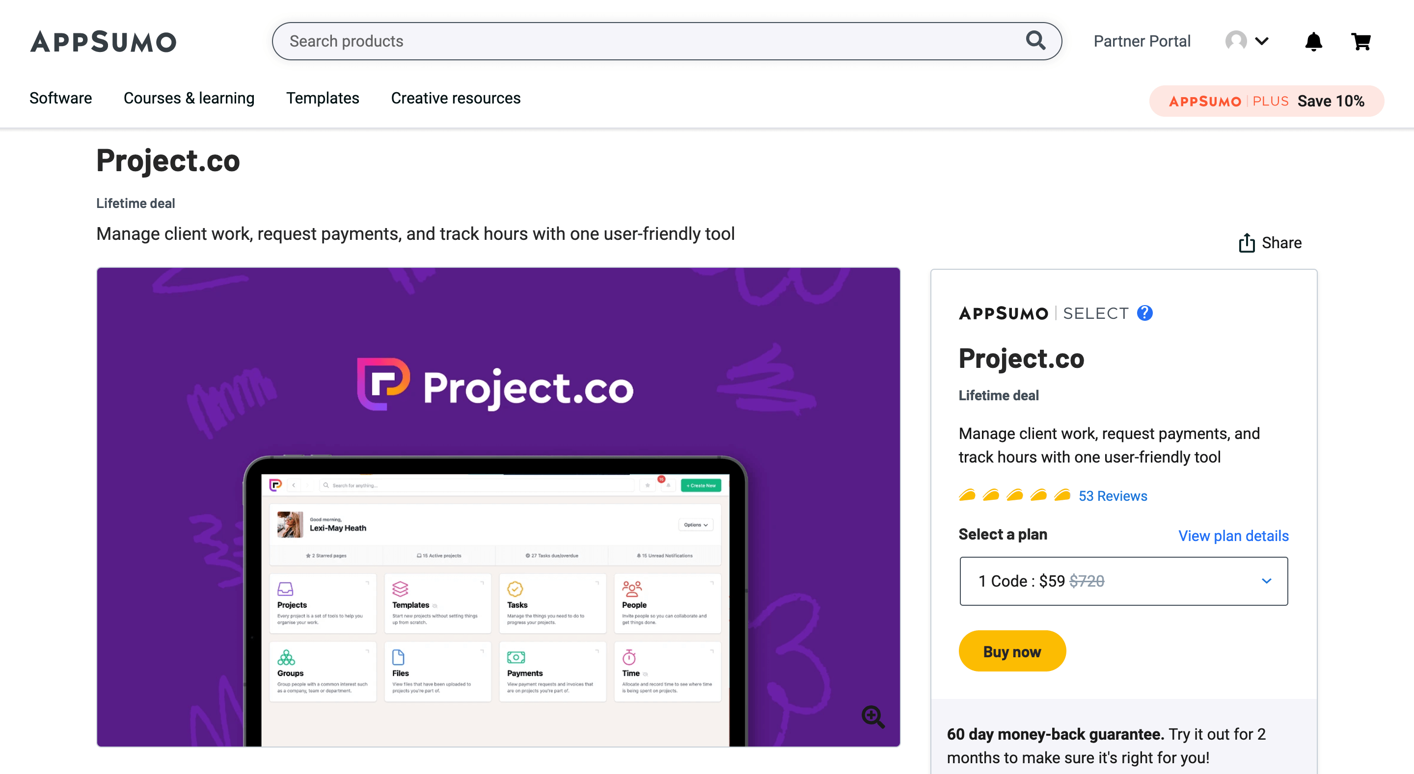 Project.co lifetime deal