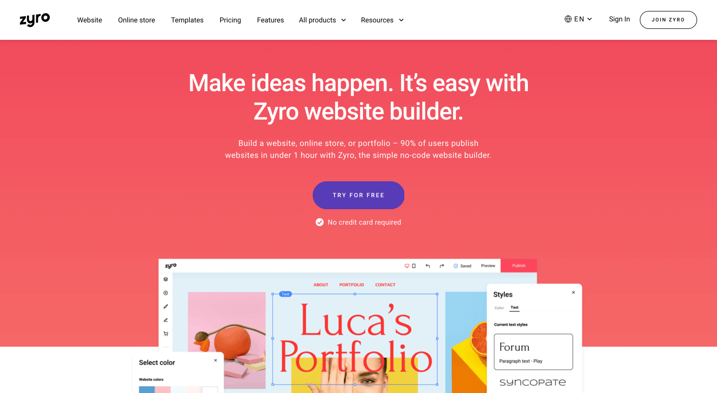 How to Create a Portfolio Website: Zyro Website Builder