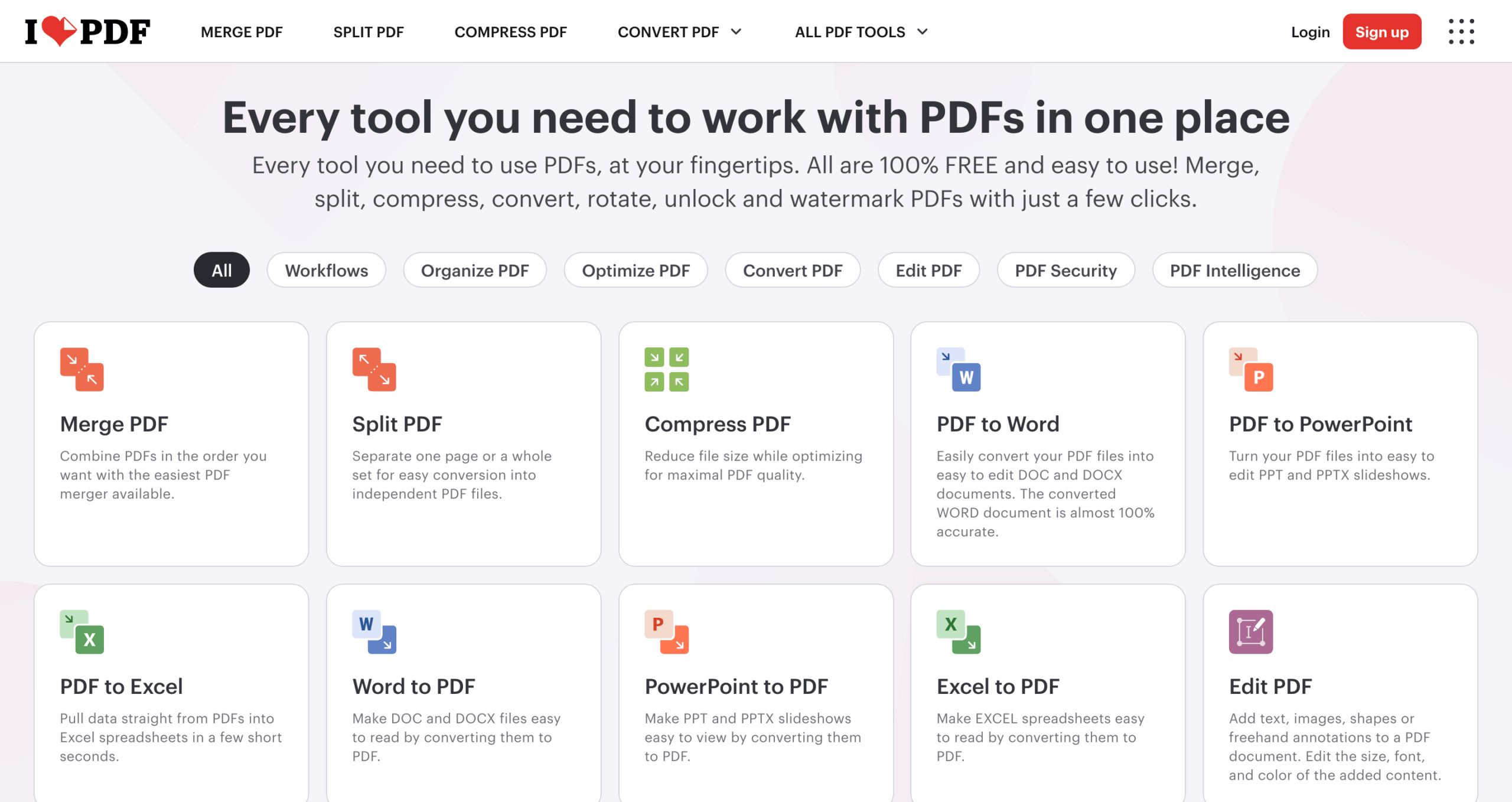 iLovePDF: free online PDF editor that works on mobile and desktop