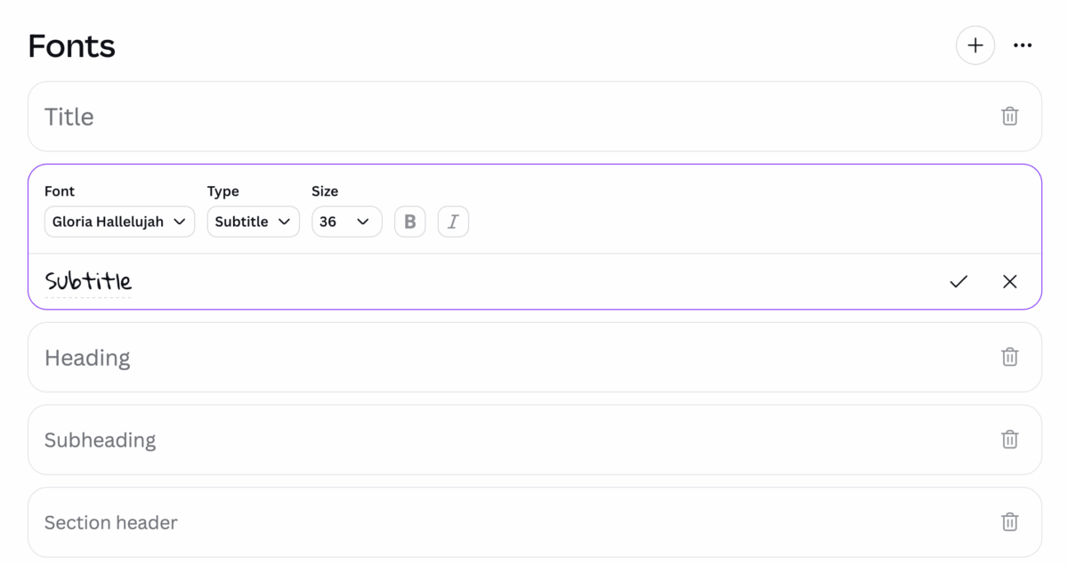 Uploaded Font in Canva Screenshot