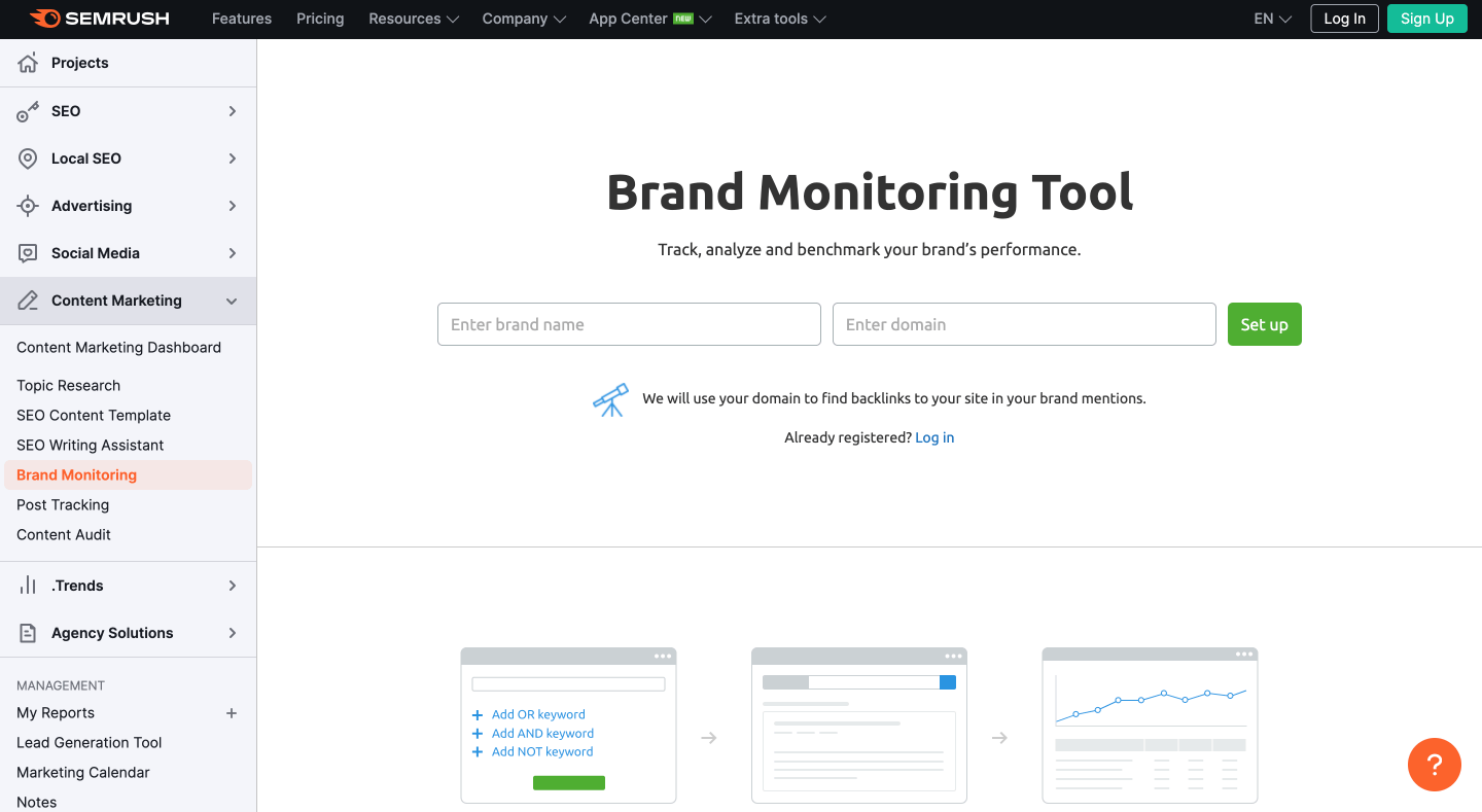 Semrush's Brand Monitoring Tool