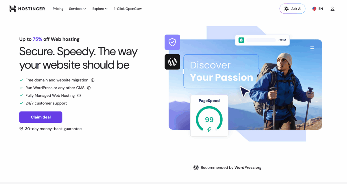 Hostinger Website Screenshot