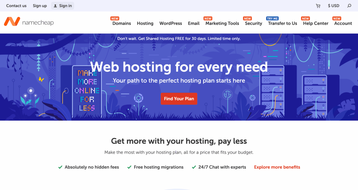 Namecheap Website Screenshot