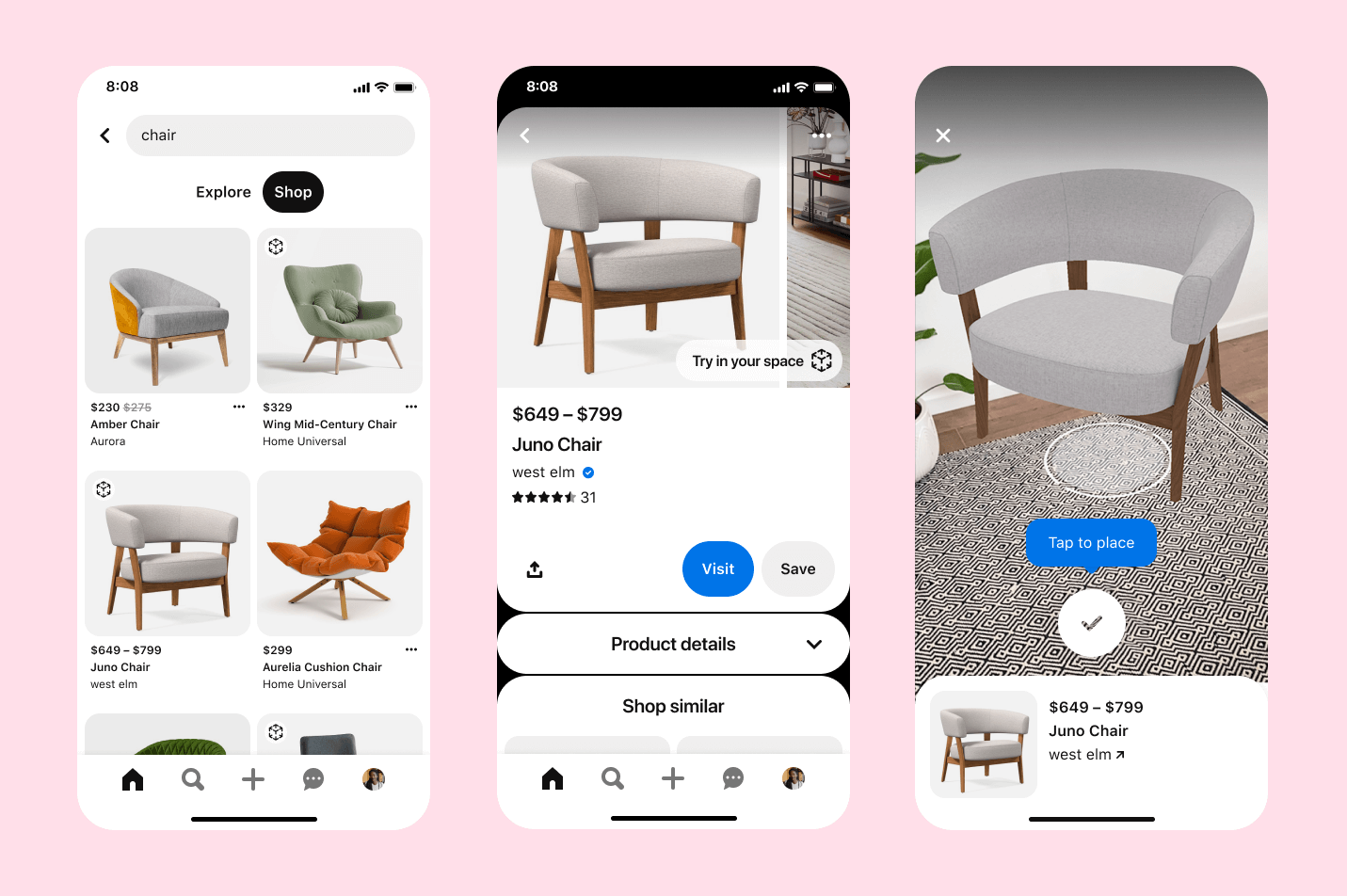 Pinterest introduces AR Try On for Home Decor