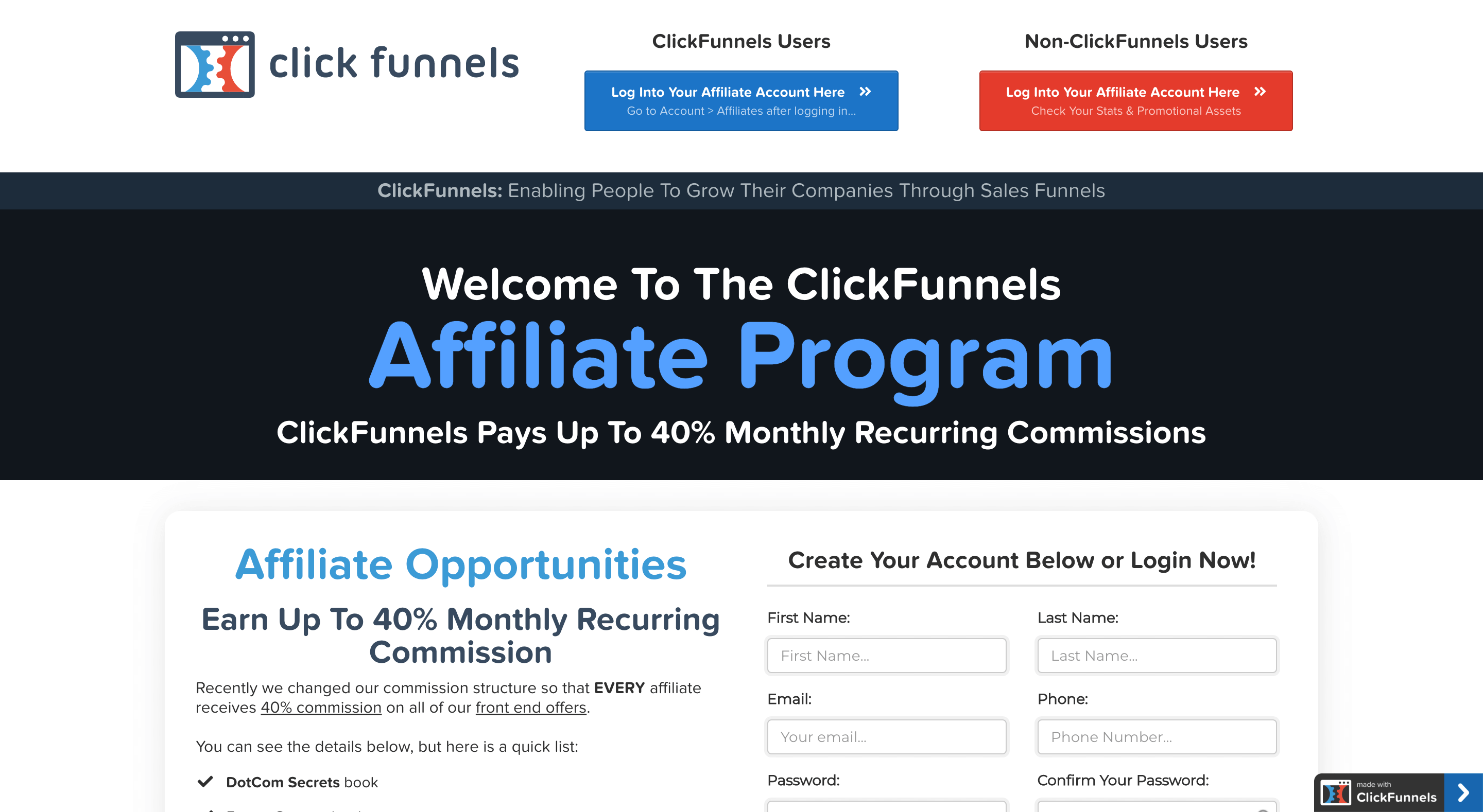 Click Funnel affiliate marketing program