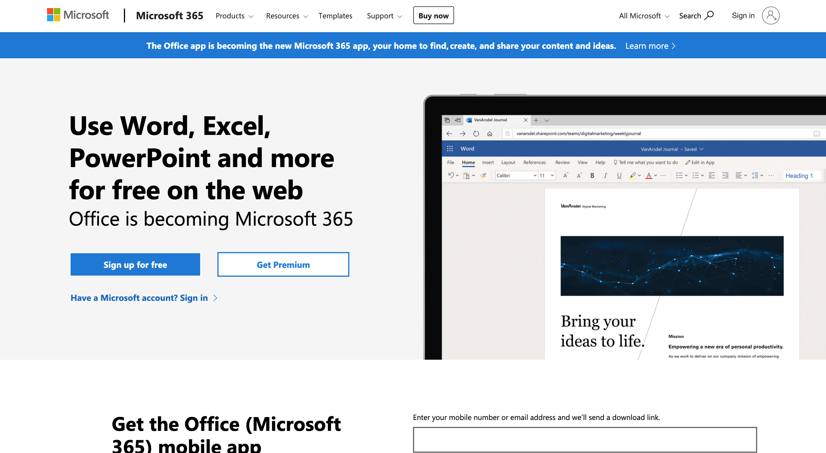 A list of Google Docs alternatives: Microsoft Office Online