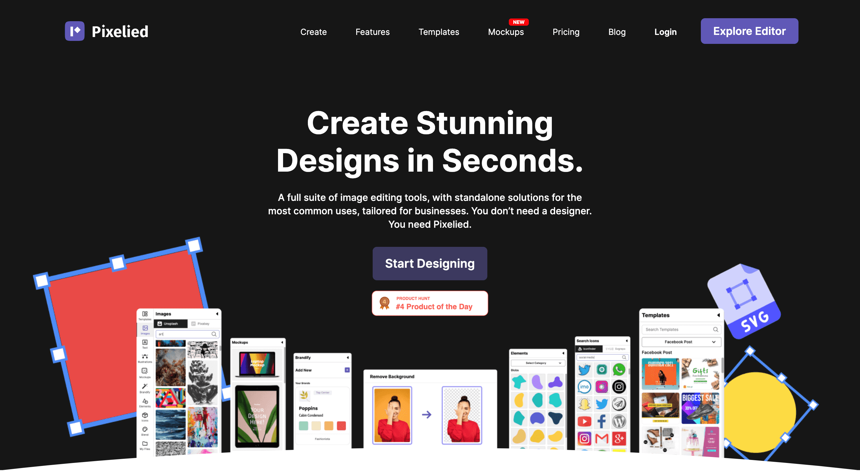 Pixelied free online graphic design tool
