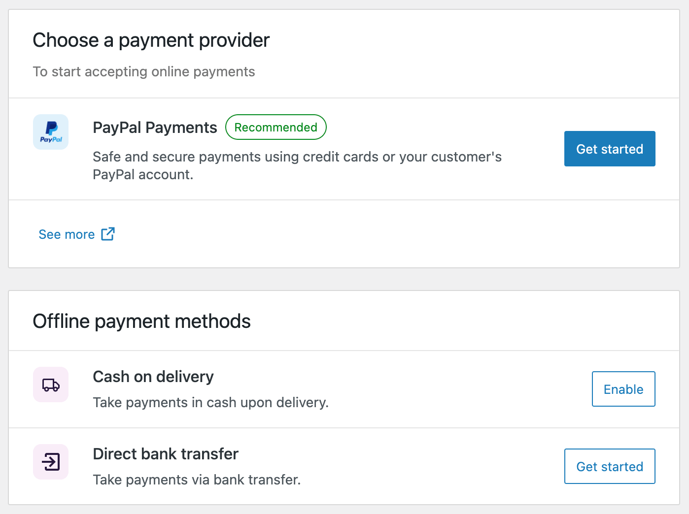 Choose a payment provider