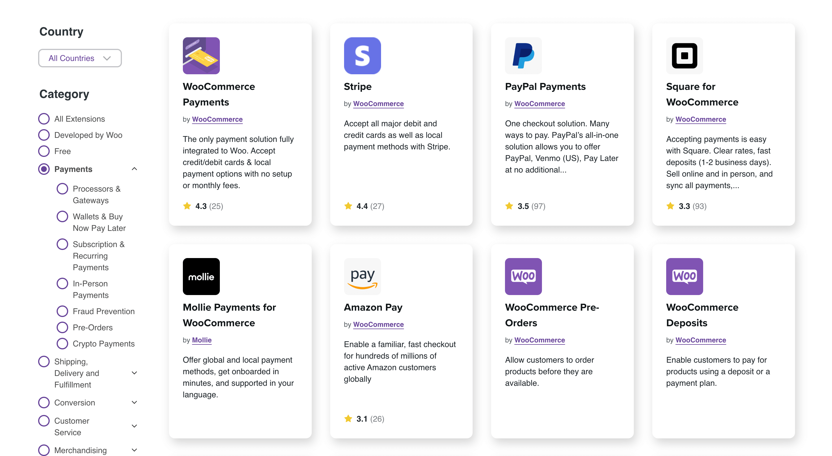 WooCommerce payment extensions