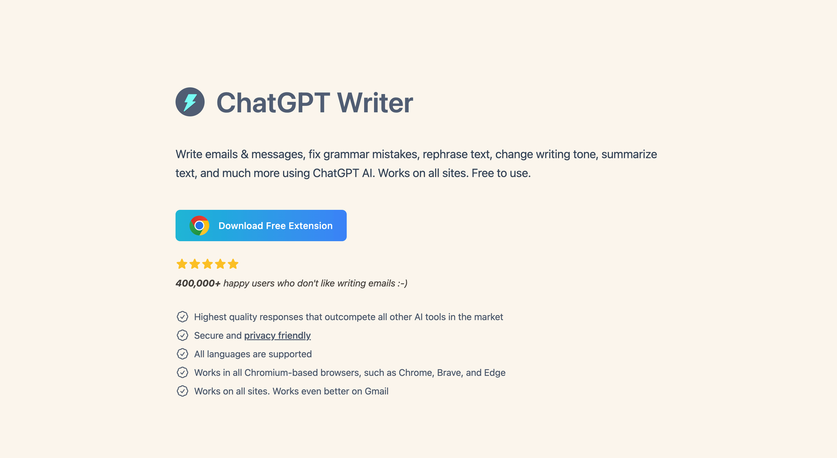 ChatGPT Writer for emails