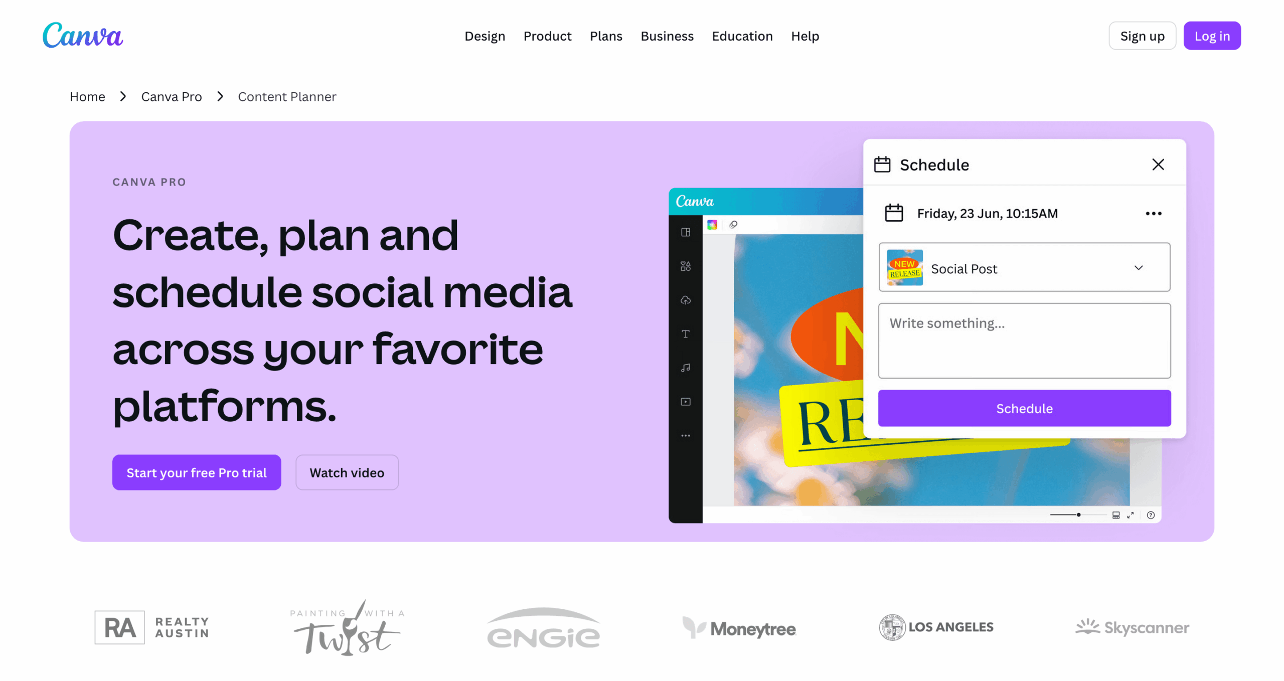 Canva Content Planner Website