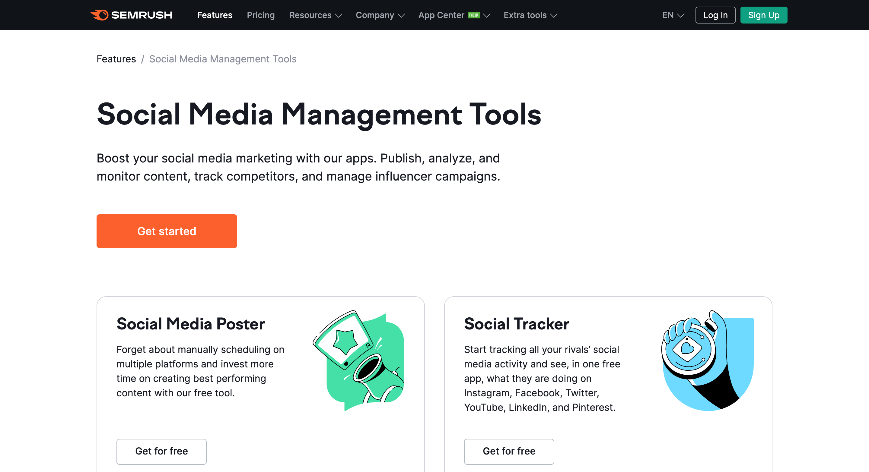 Loomly alternatives: Semrush social media toolkit