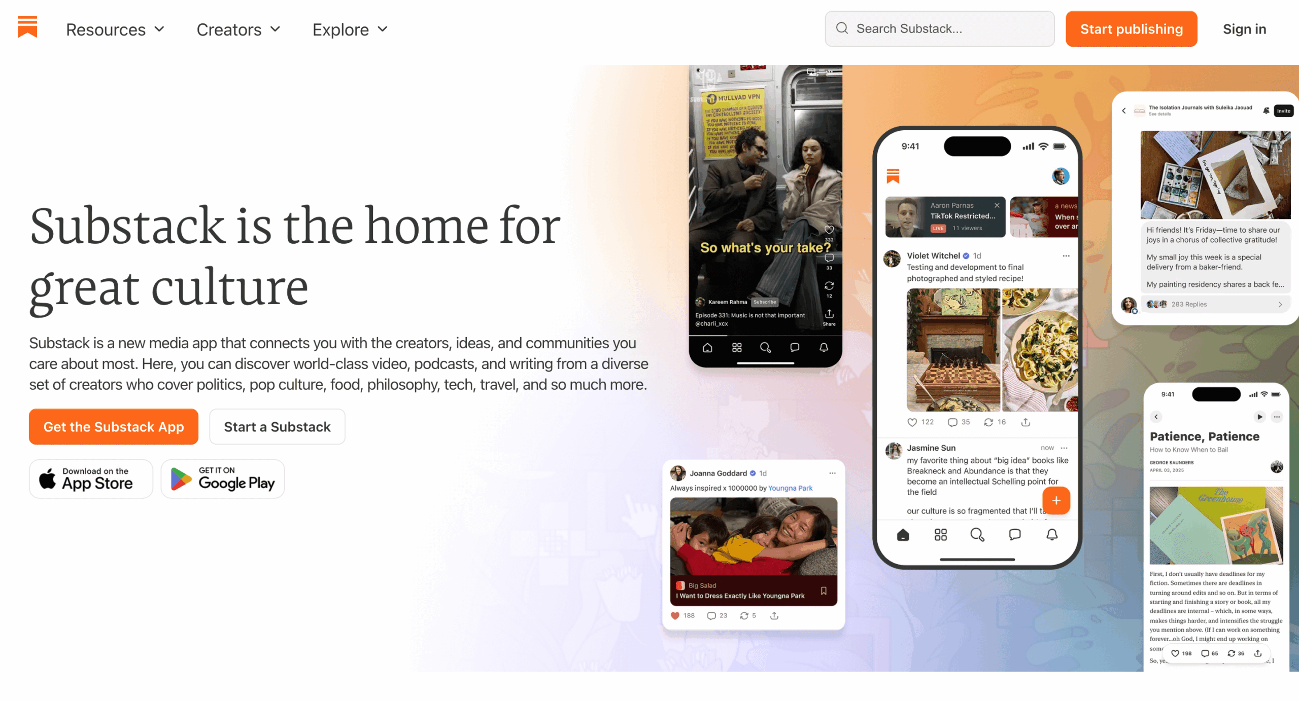 Substack homepage showing how writers make money with paid newsletters